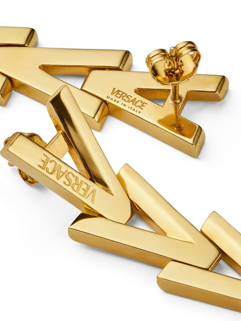 VERSACE logo drop earrings outlook