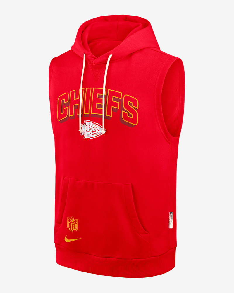 Kansas City Chiefs Sideline Men's Nike Dri-FIT NFL Sleeveless Pullover Hoodie 1