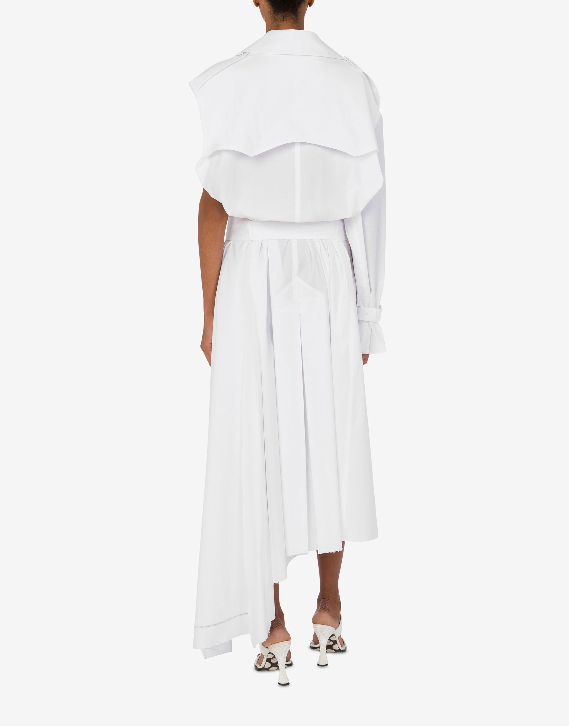 ASYMMETRICAL TRENCH COAT IN STRETCH POPLIN - 2