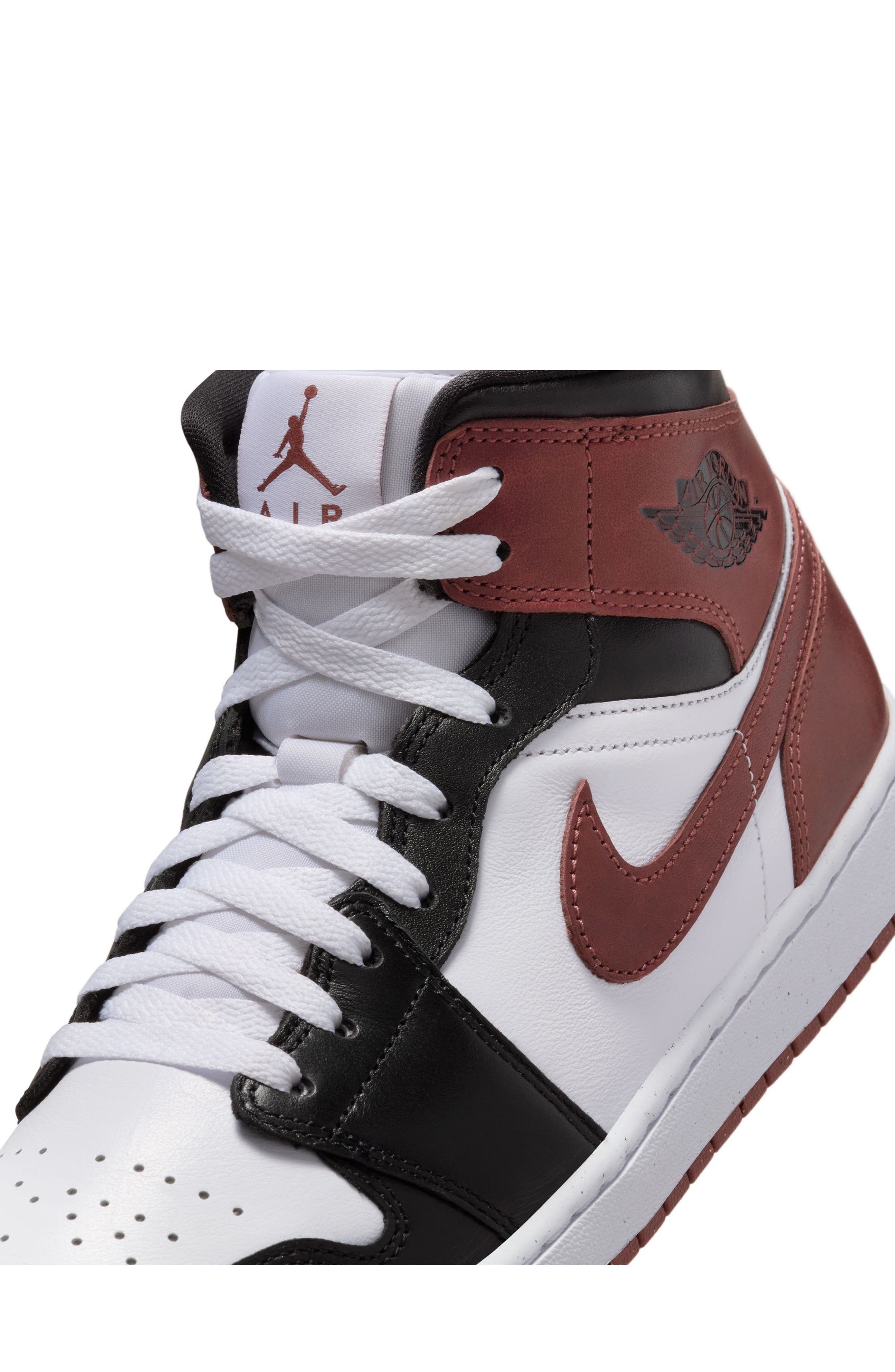 Air Jordan 1 Mid Sneaker in White/Dark Pony/Black at Nordstrom - 7