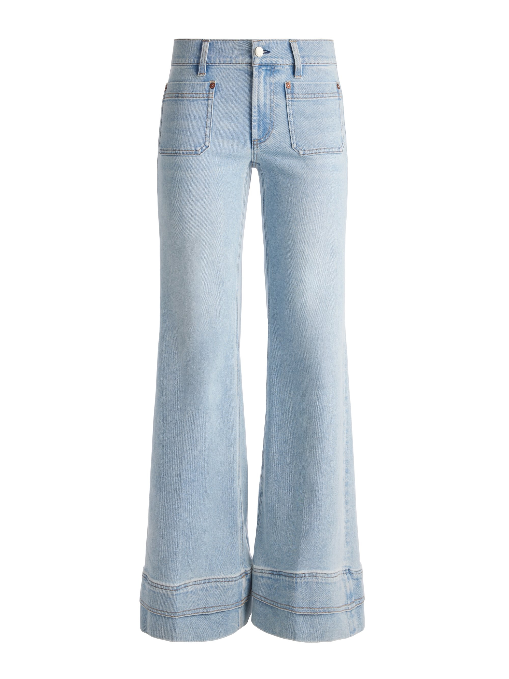 BRIAN PATCH POCKET WIDE LEG DOUBLE HEM JEAN - 1