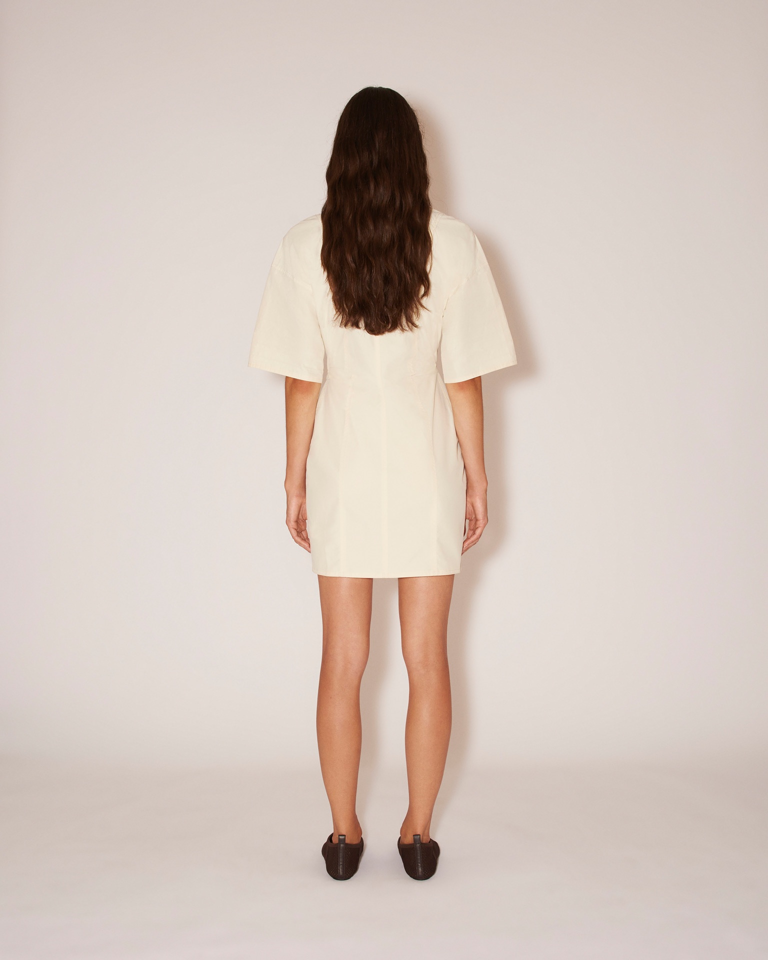 JAYLA - Pleated shirting dress - Creme - 4