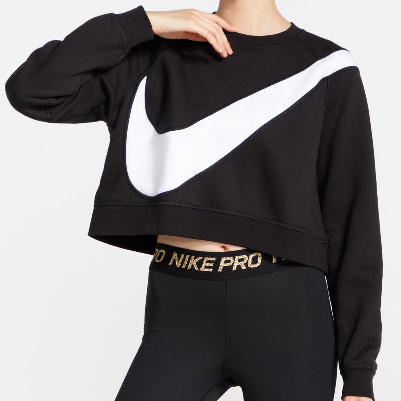 (WMNS) Nike Sportswear Swoosh Large Round Neck Black BV3934-011 - 3