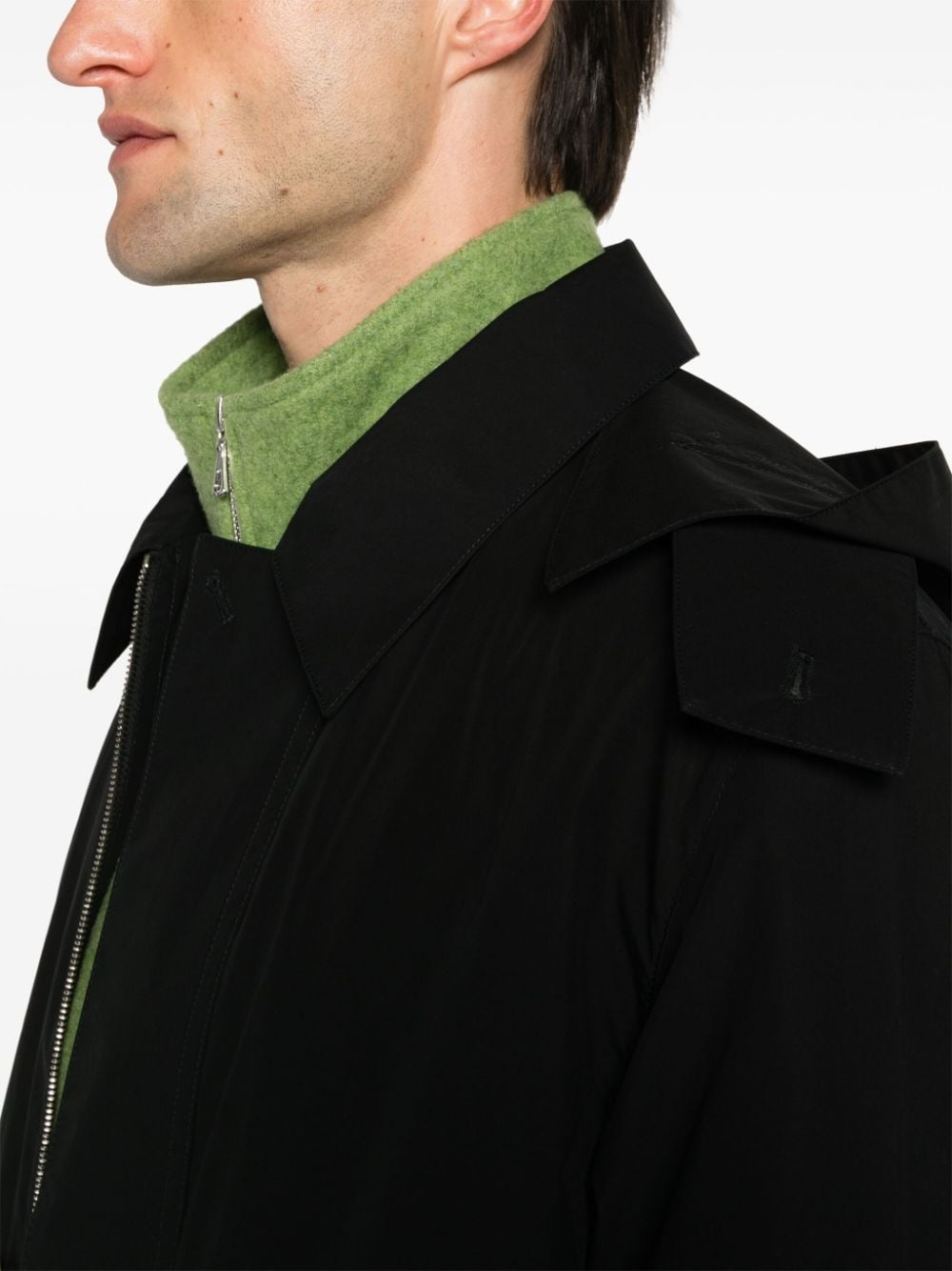 detachable-hood midi parka coat - 5