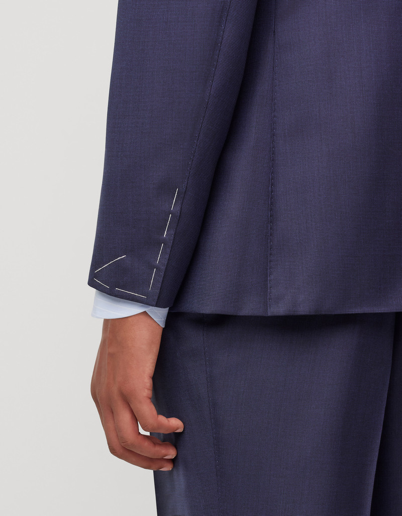 LIGHT BLUE DENIM-EFFECT WOOL REGULAR-FIT SUIT 138