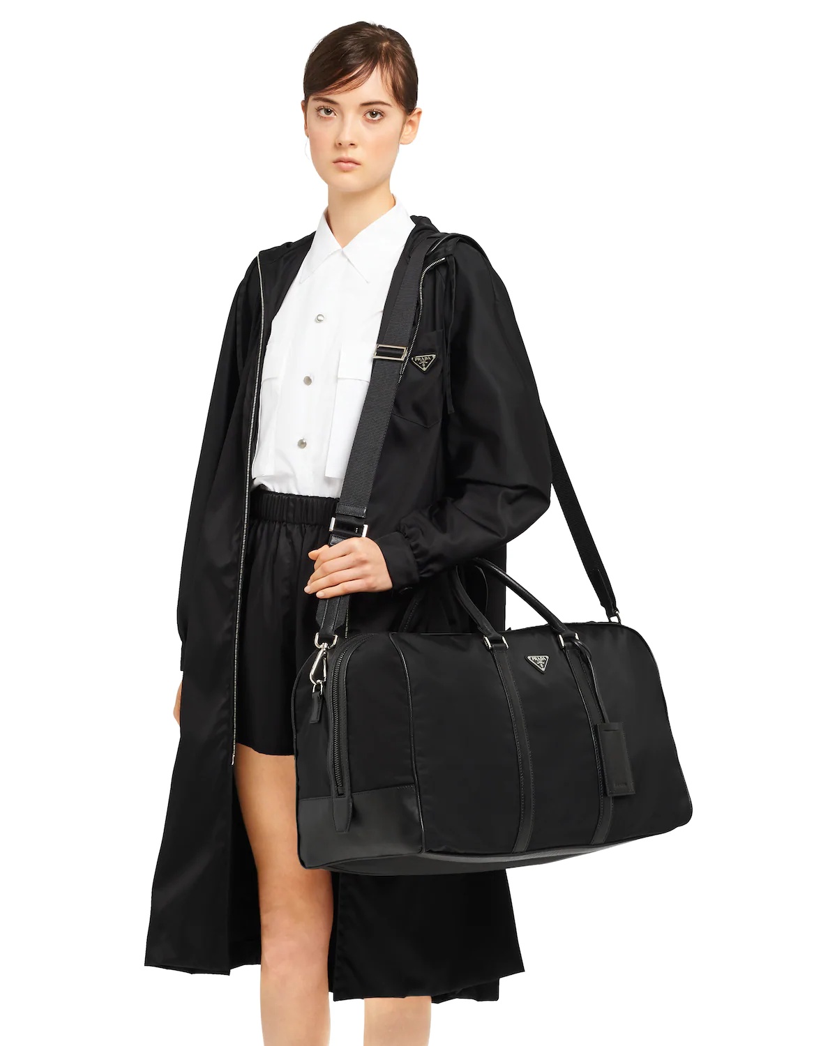 Nylon and Saffiano Leather Duffle Bag - 2