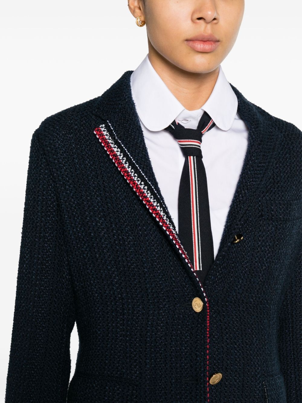 RWB-striped tweed blazer - 5