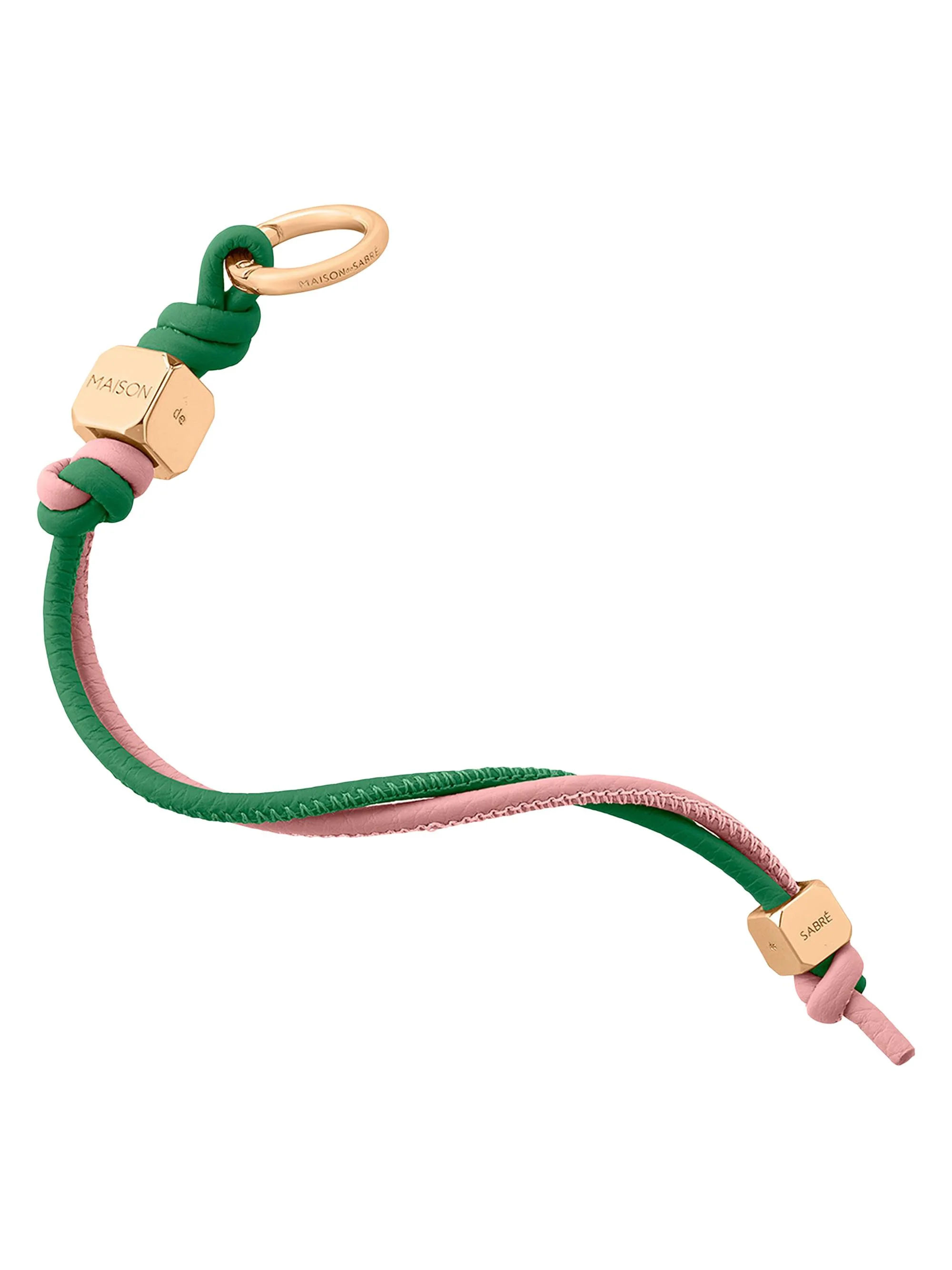 Women's Leather Wristlet Charm - Emerald Lily - 1