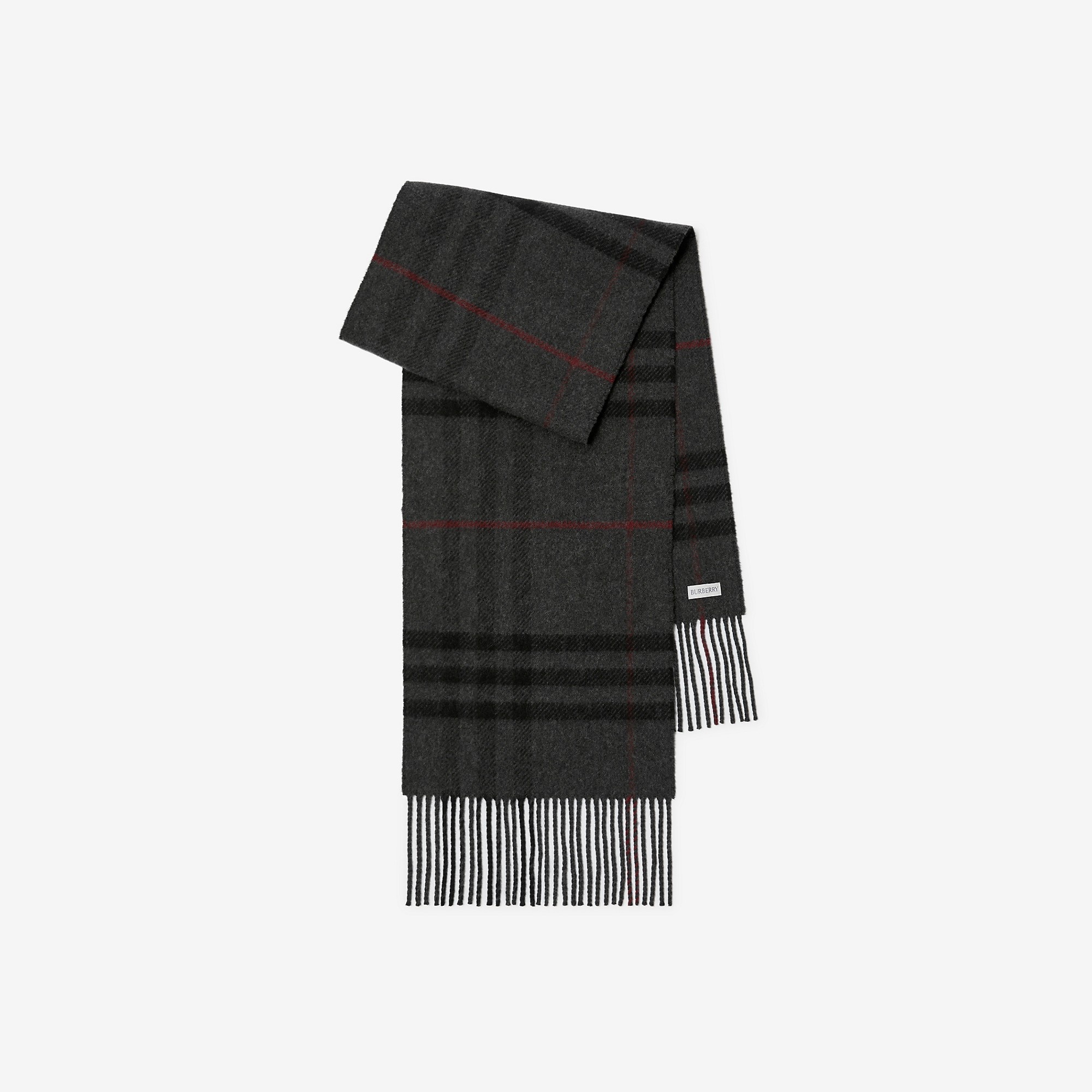 Check Wool Cashmere Scarf - 1