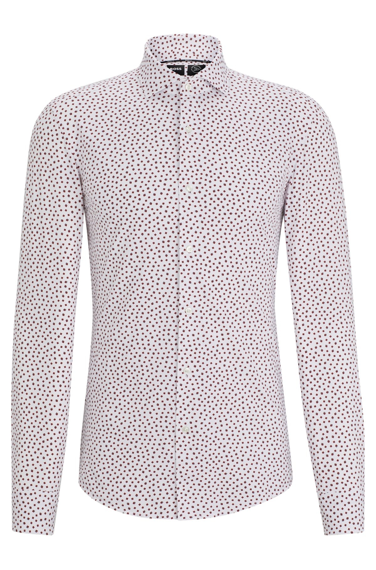 SLIM-FIT SHIRT IN PRINTED PERFORMANCE-STRETCH FABRIC - 1