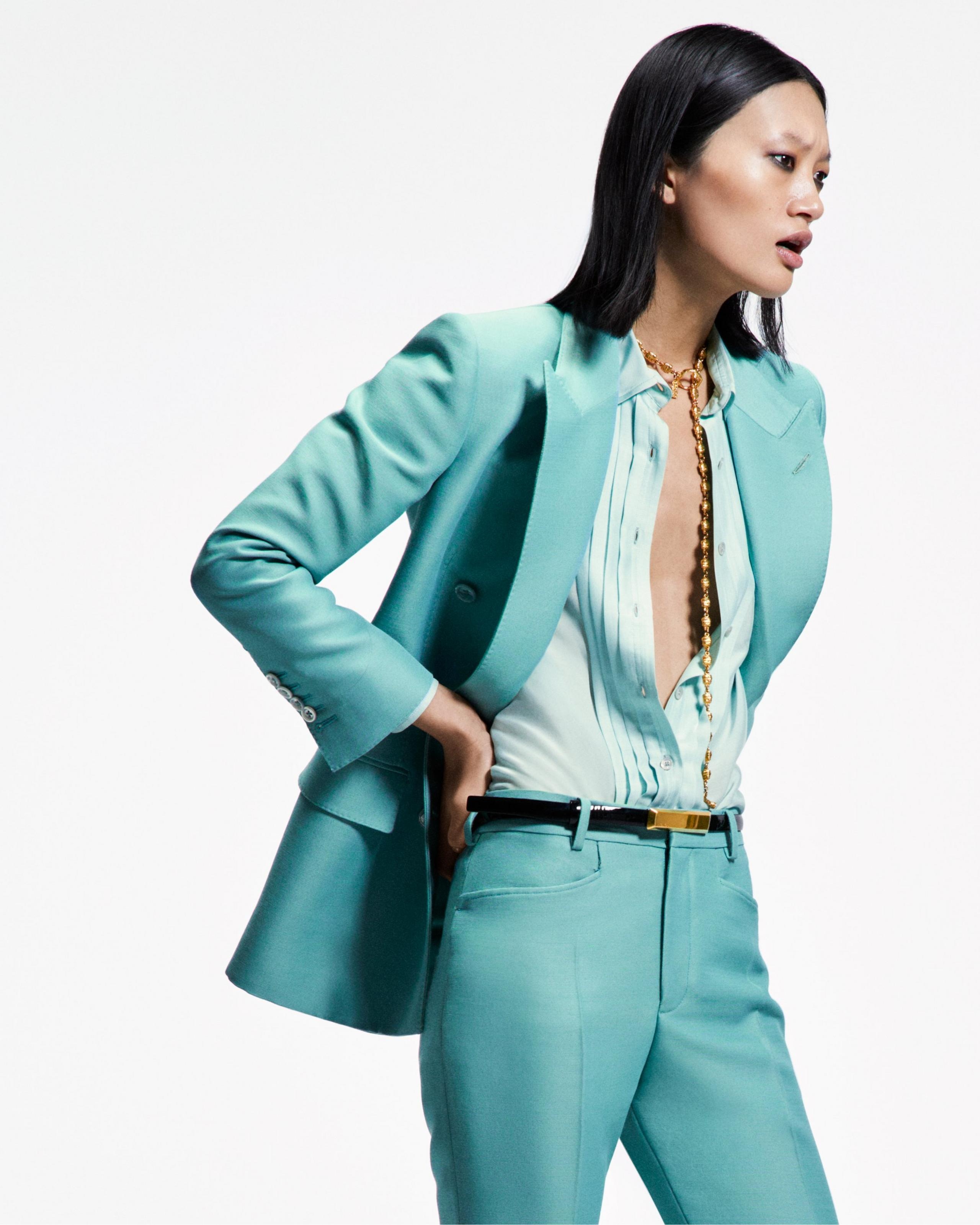 SILK BATISTE SHIRT WITH PLISSE PLASTRON - 5