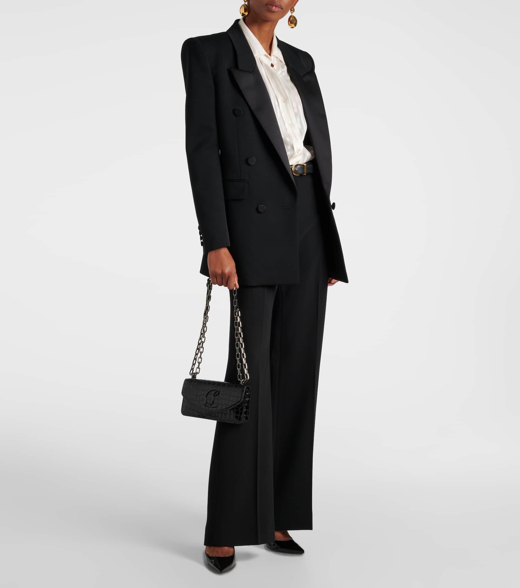 Loubi54 croc-effect leather shoulder bag - 5