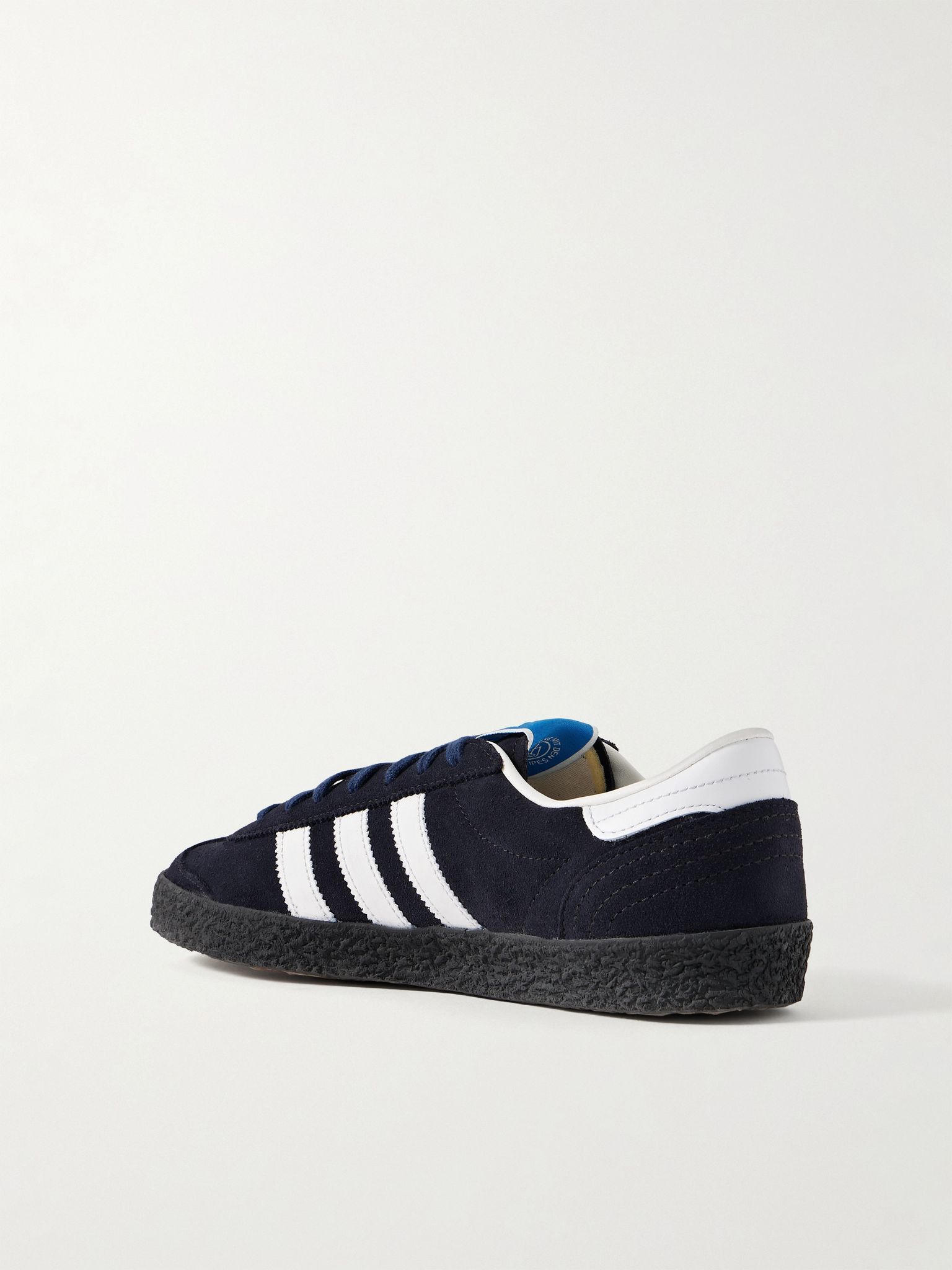 München II Spezial Leather-Trimmed Suede Sneakers Navy - 4