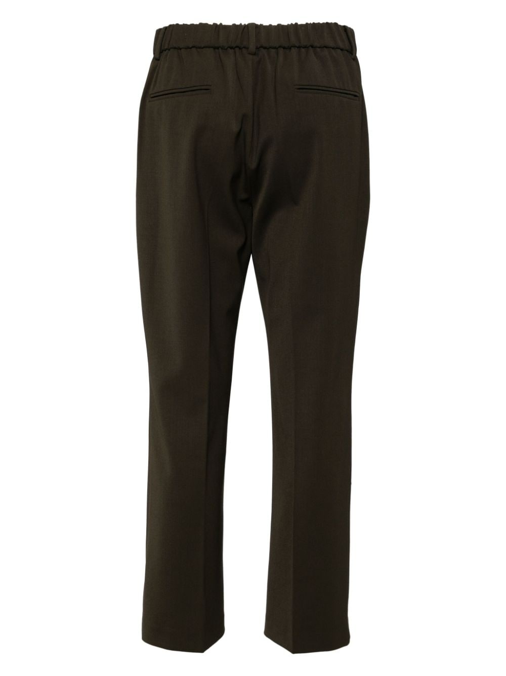 olive-green straight-leg trousers - 2