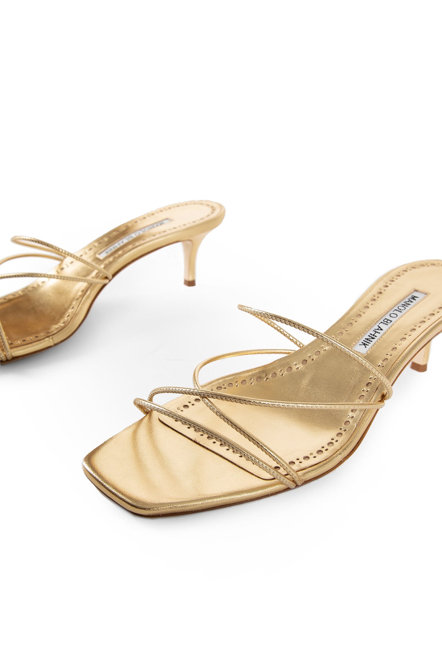 MANOLO BLAHNIK WOMAN GOLD SANDALS - 6