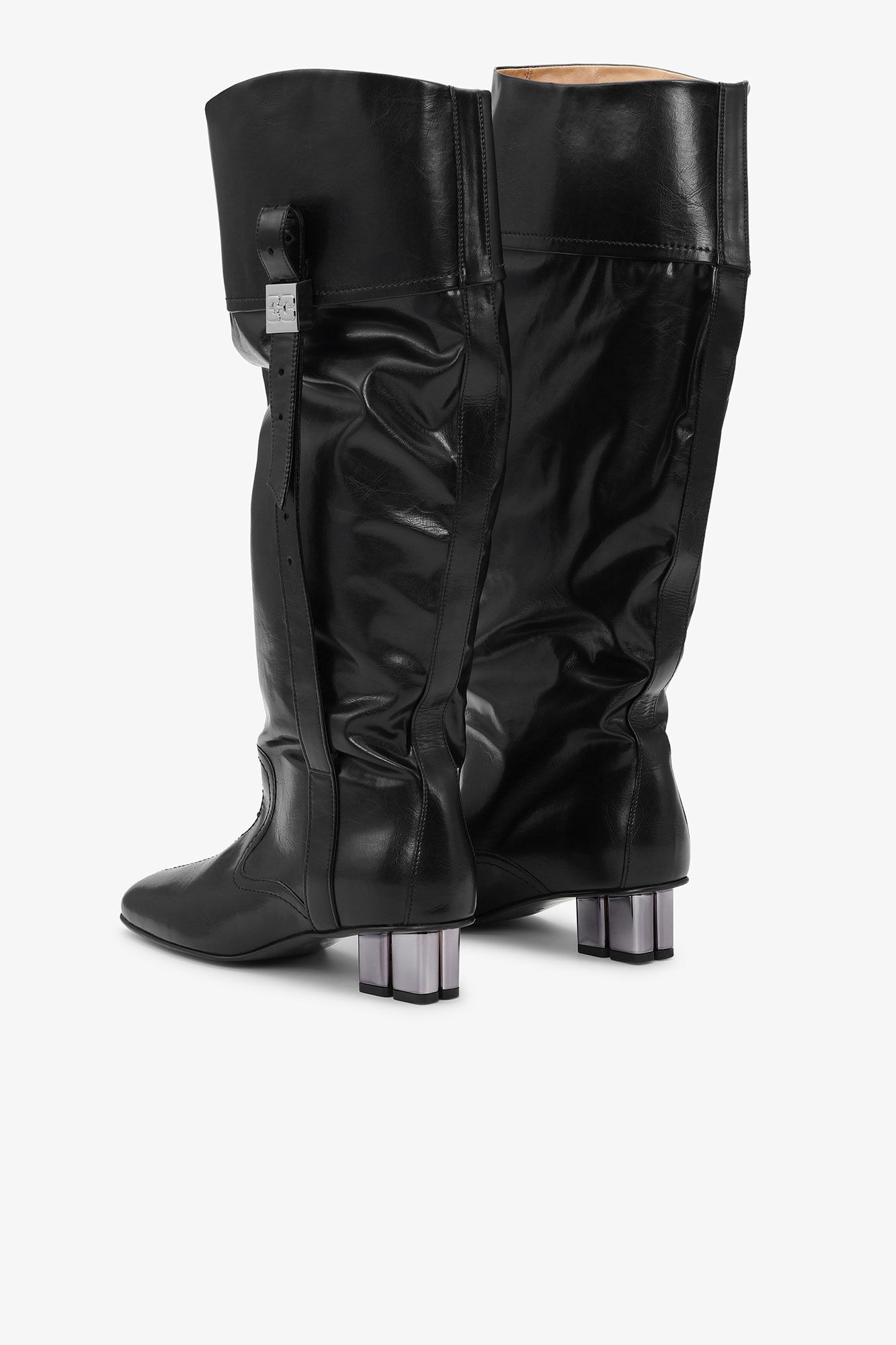 BLACK SLOUCHY KNEE BOOTS - 3