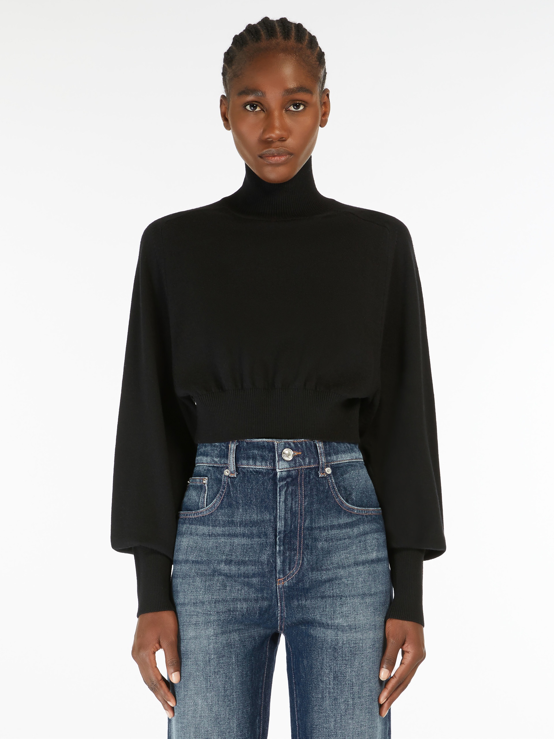 ULULATO Cropped mock polo-neck sweater - 3