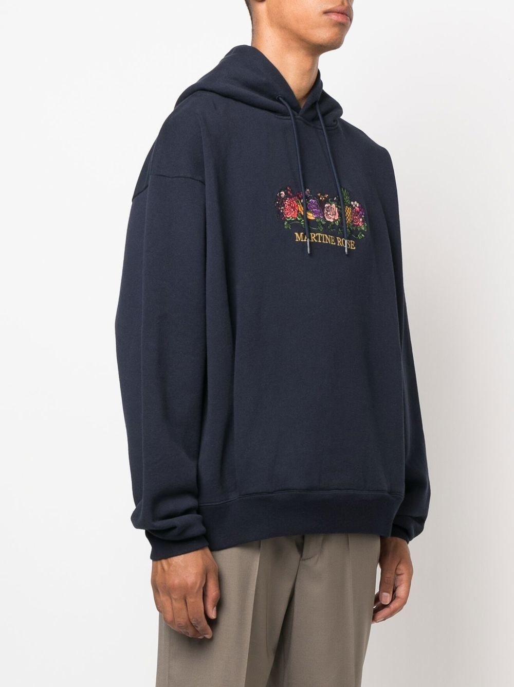 logo-embroidered drawstring hoodie - 2