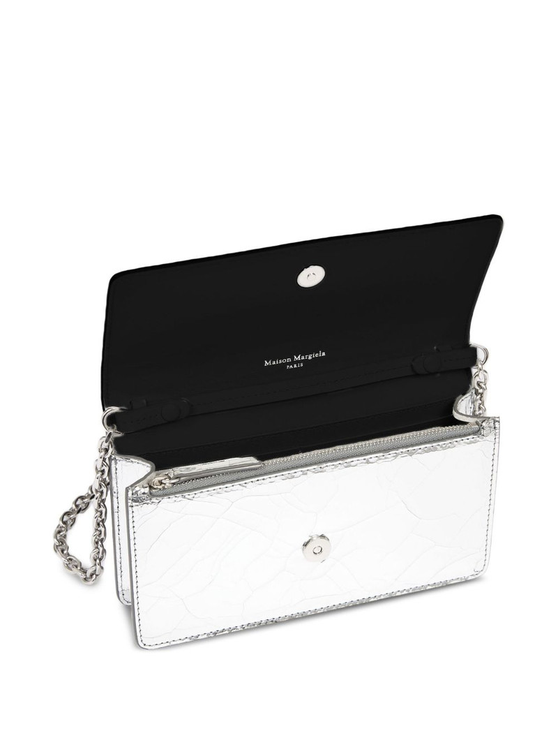 chain cracked-effect leather shoulder bag 4