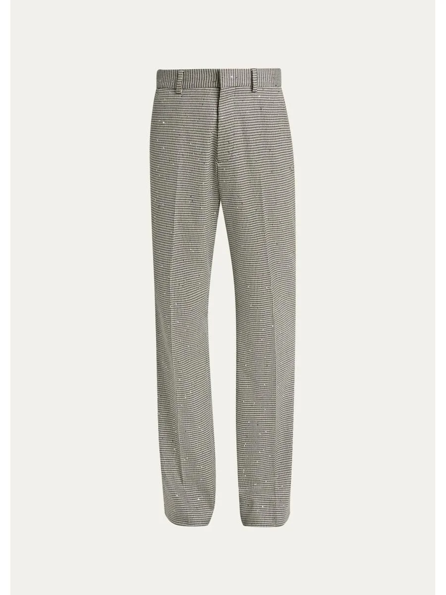 Men's MA Fit Houndstooth Sequin Trousers - 1