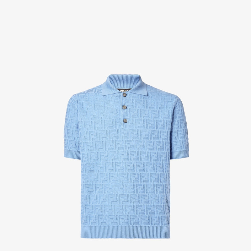 Polo shirt Light blue FF cotton polo shirt 1