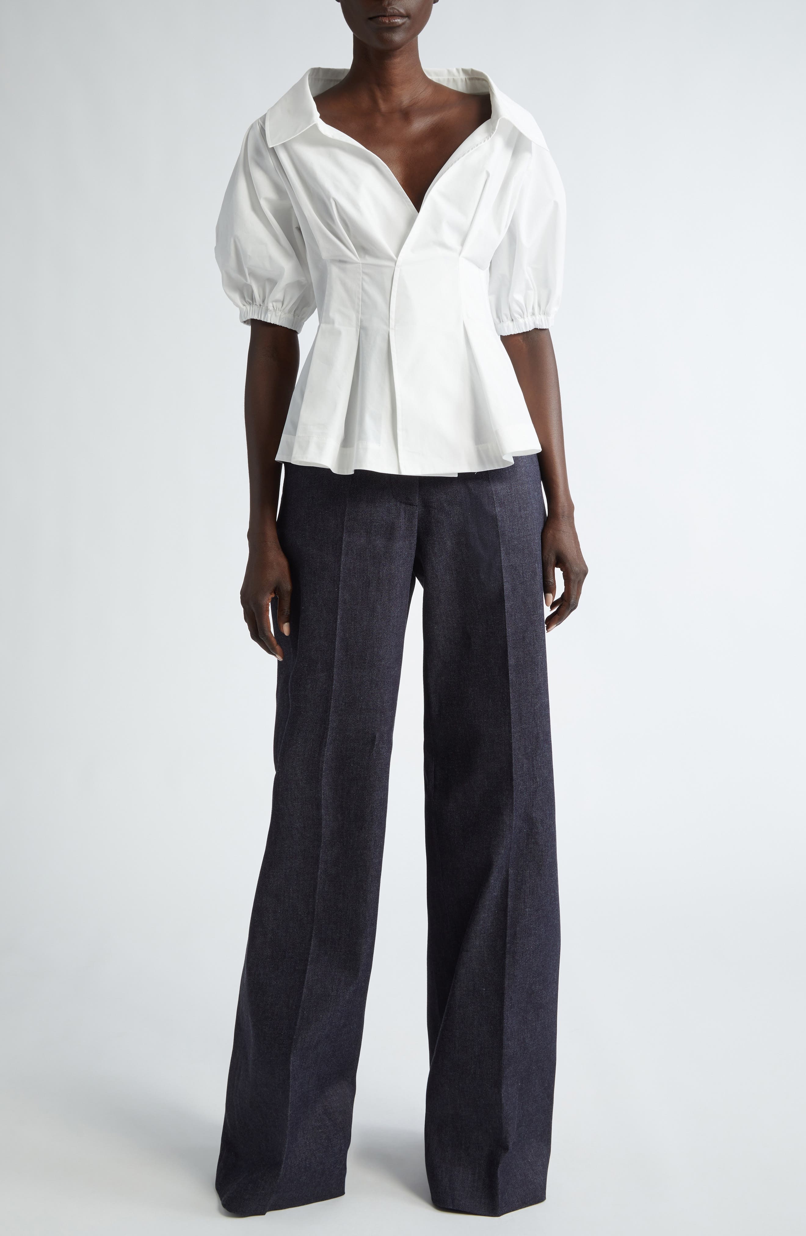 Rudy Wide Leg Stretch Wool Pants - 8