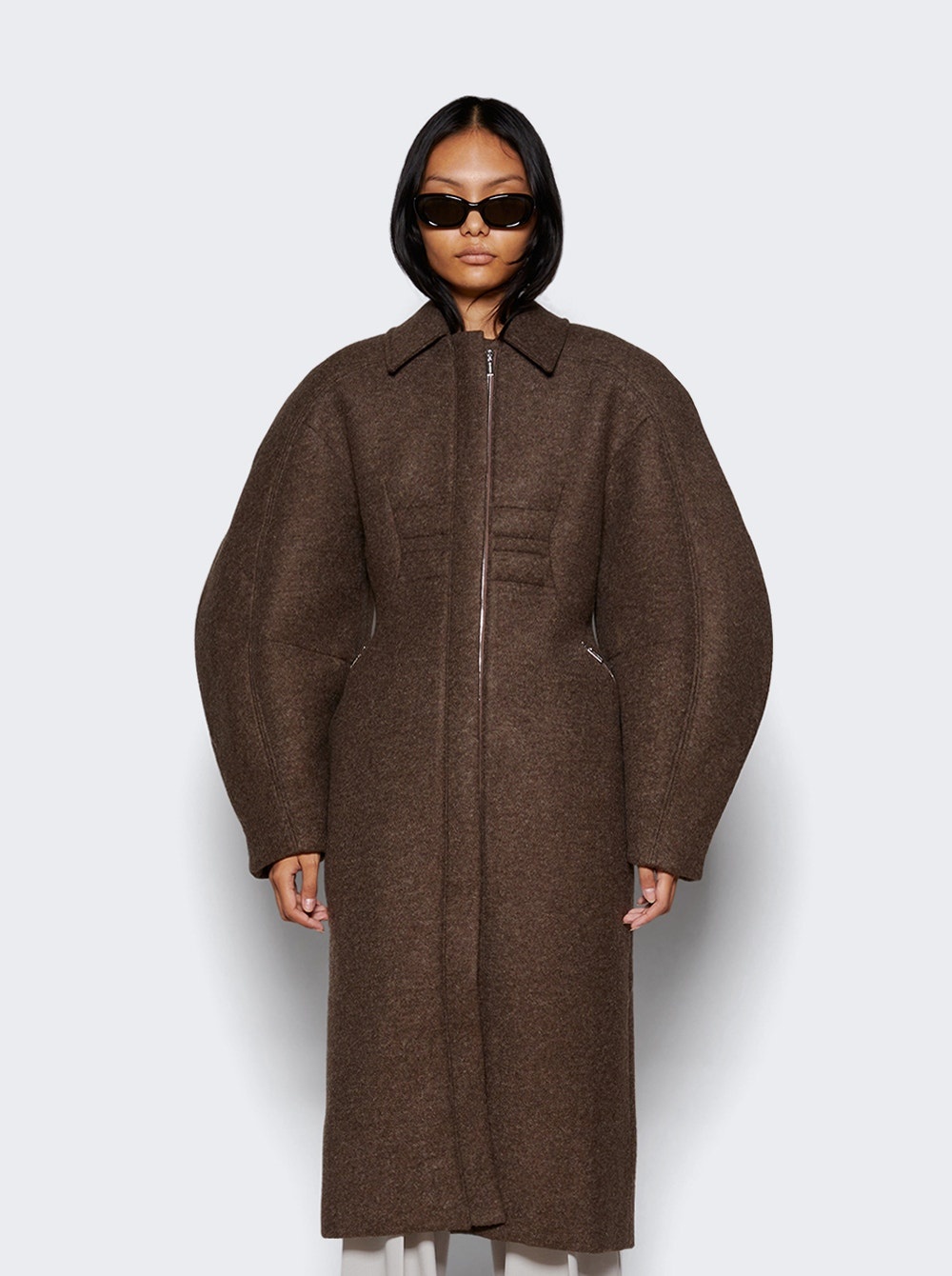 Le Manteau Croissant Coat Dark Brown - 3