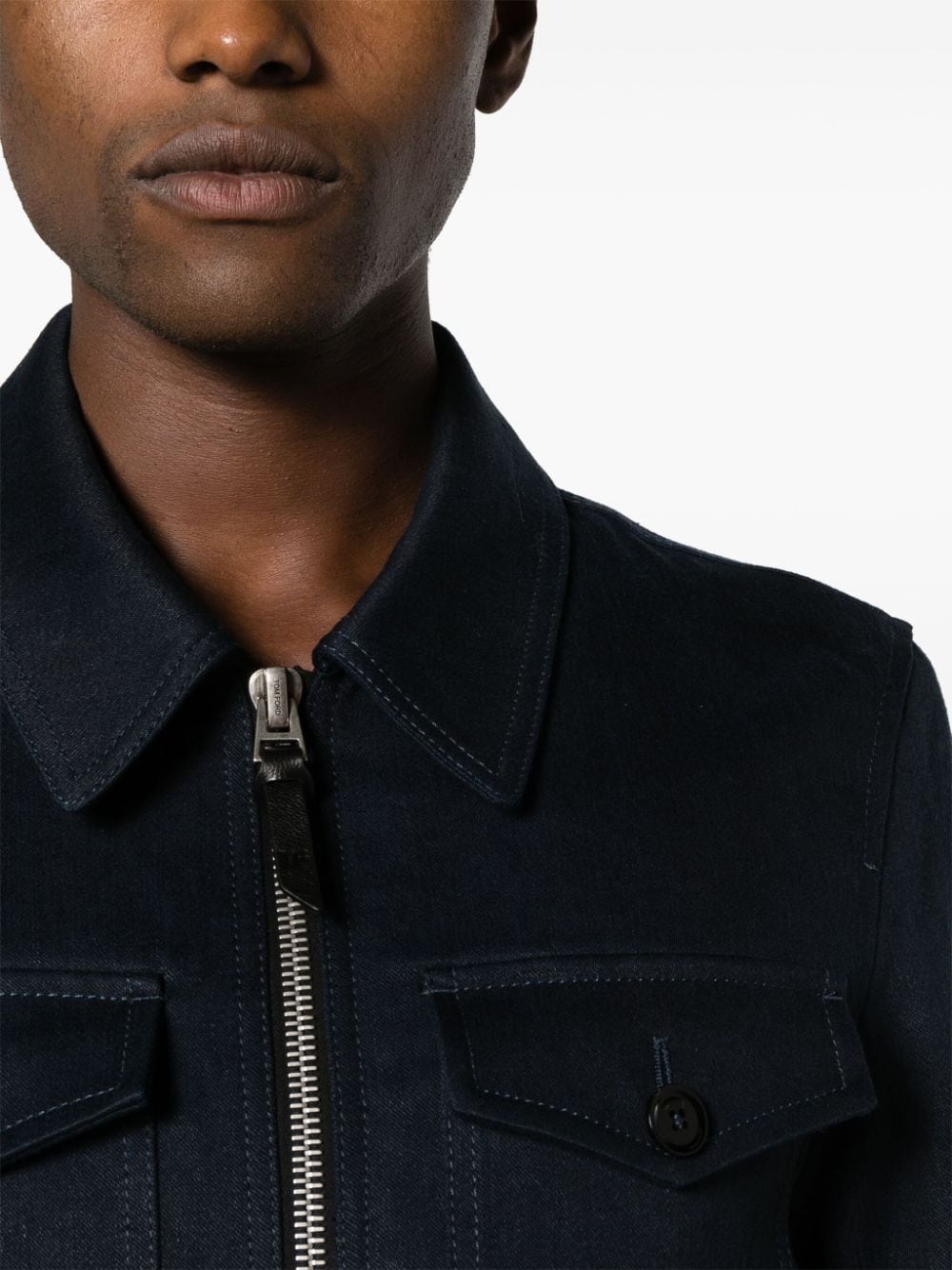 straight-point collar shirt jacket - 5