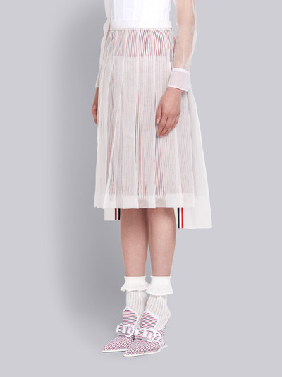 Thom Browne White Nylon Tulle Exposed Pleated Skirt outlook