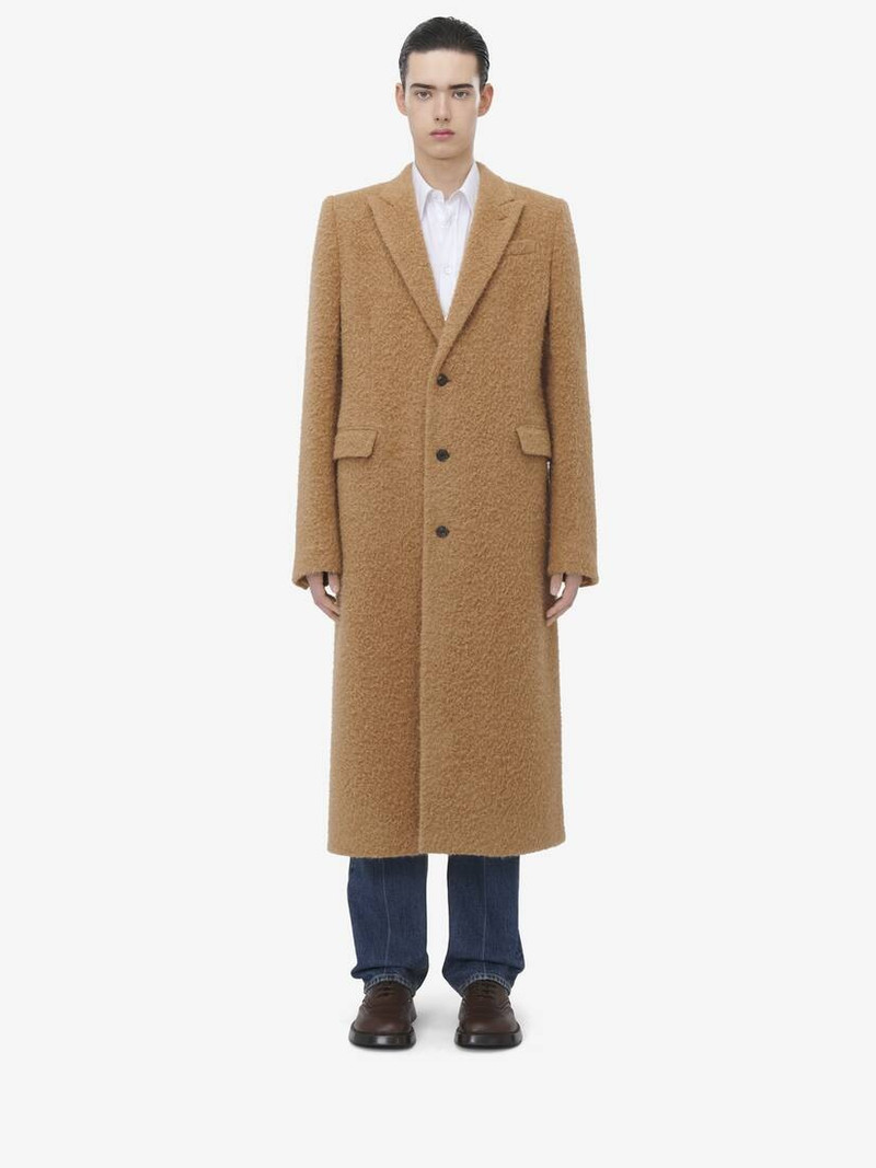 Alexander McQueen Wool Stacked Shoulder Boxy Coat outlook