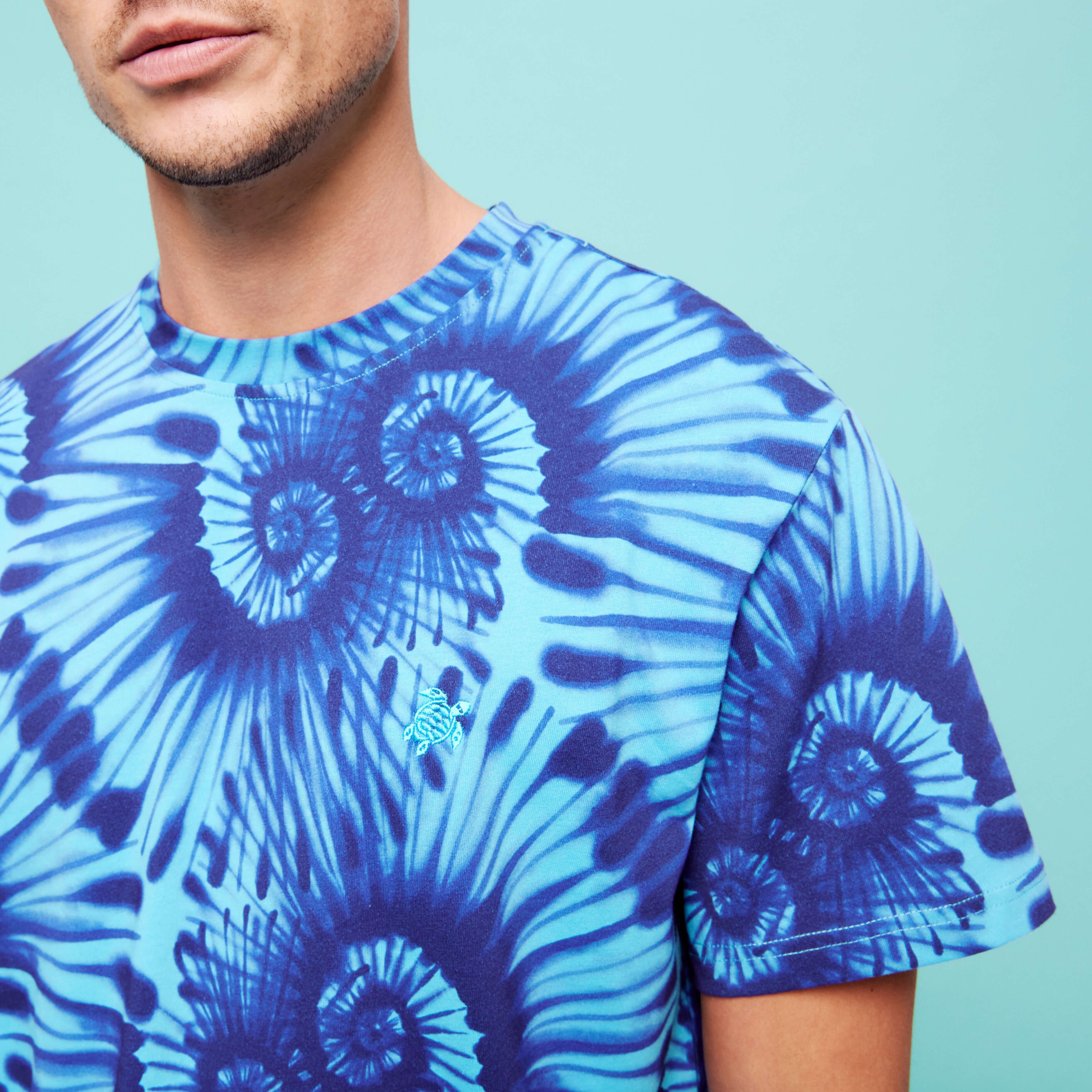Boys Cotton T-Shirt Tie & Dye Turtles Print - 5