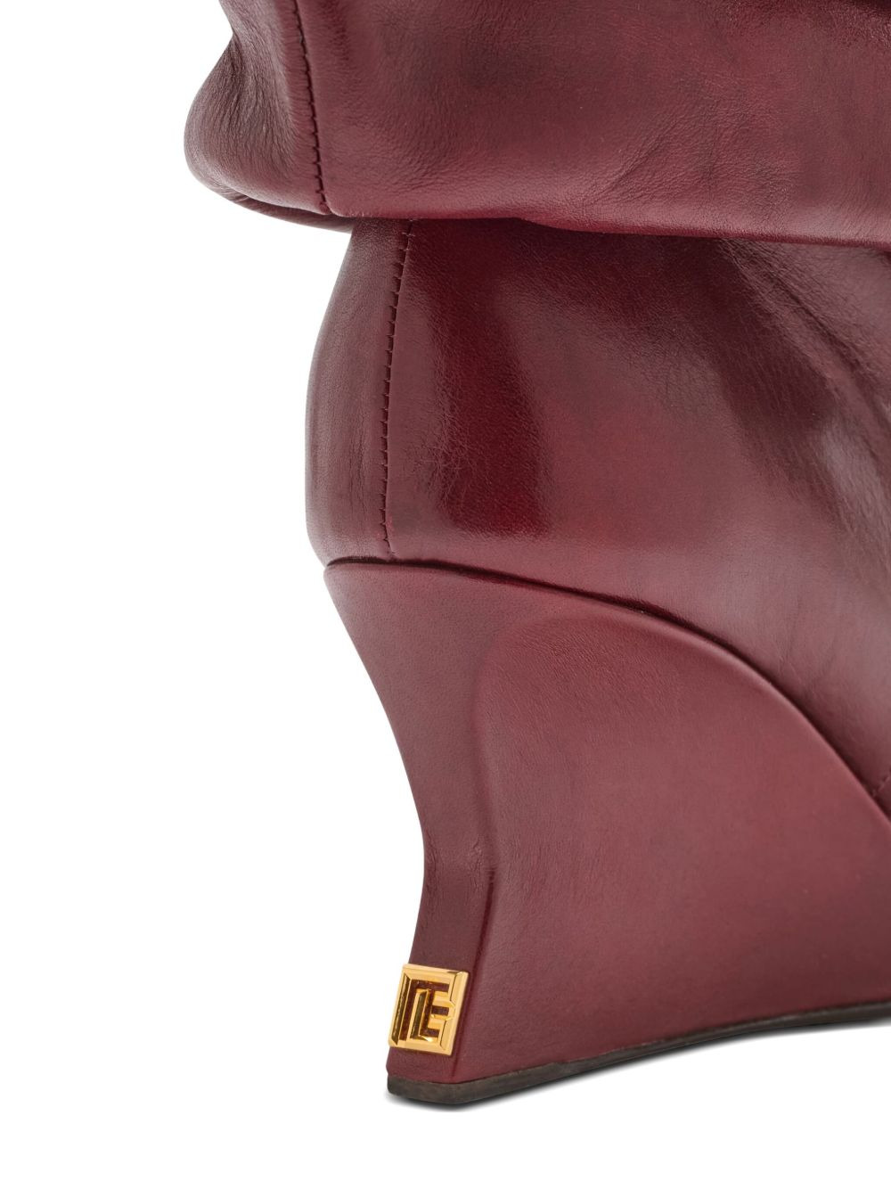 75mm slouchy calfskin wedge ankle boots - 4