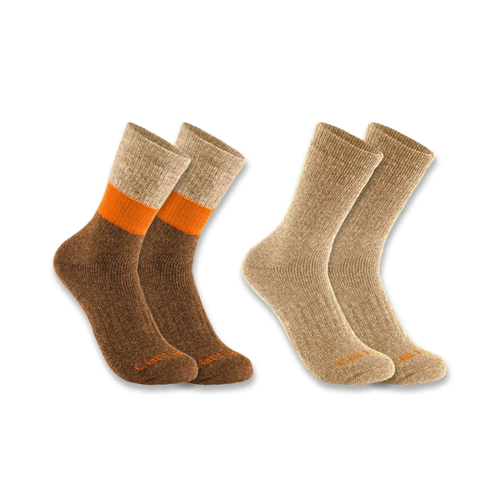Midweight Synthetic-Wool Blend Colorblock Crew Sock 2-Pack - 1