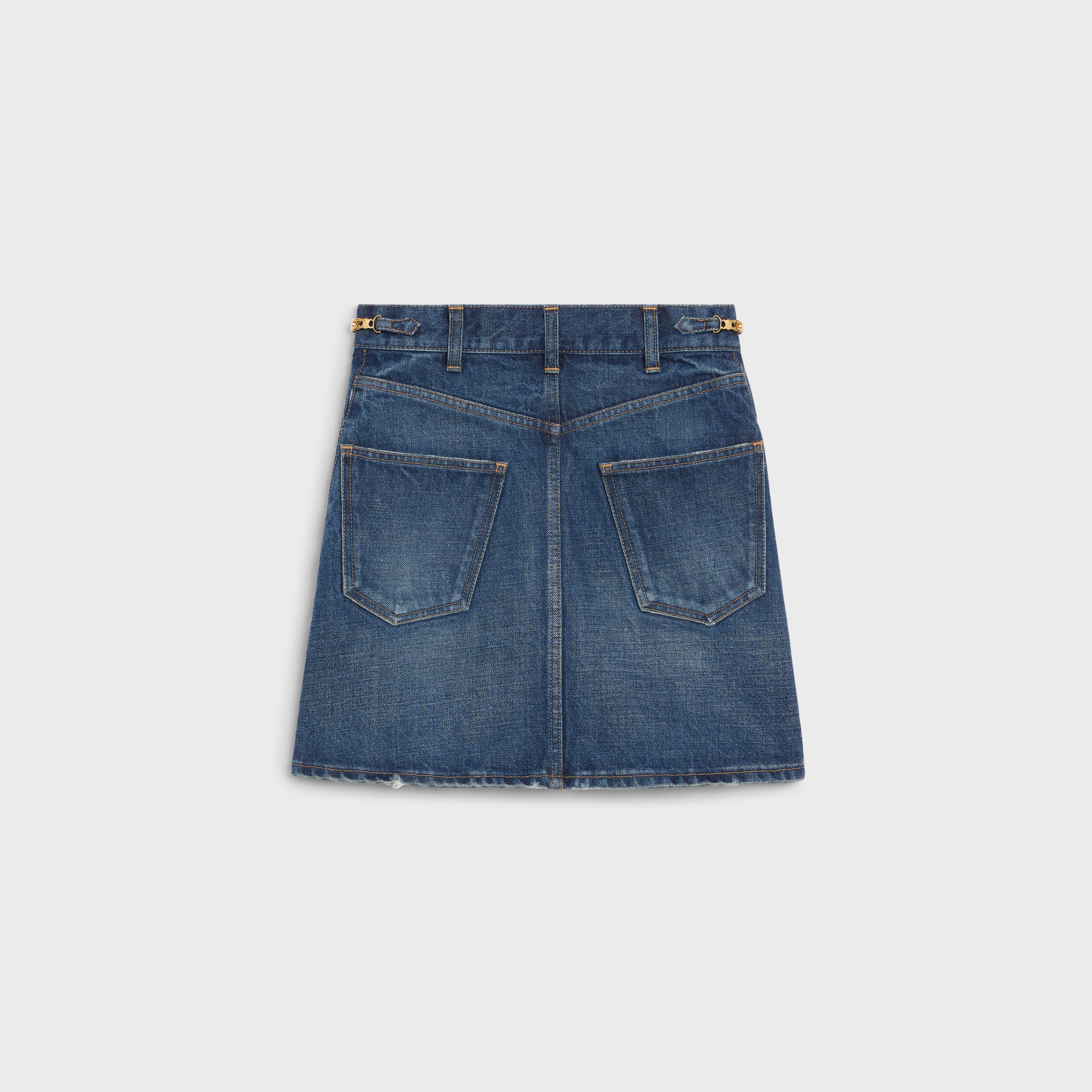 SHORT SKIRT IN DARK UNION WASH DENIM - 2