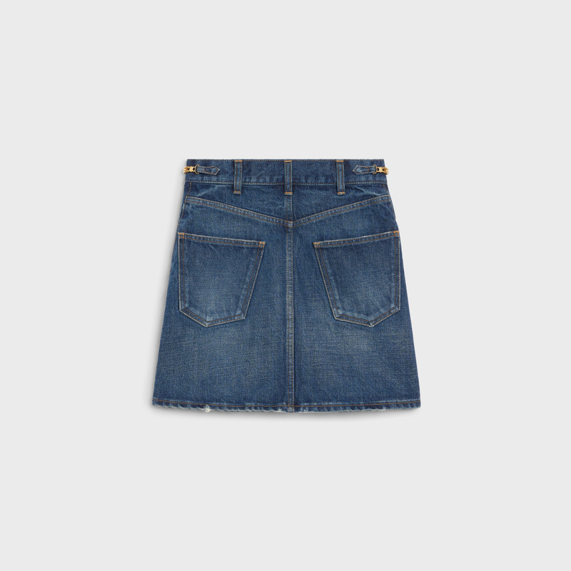 CELINE SHORT SKIRT IN DARK UNION WASH DENIM outlook