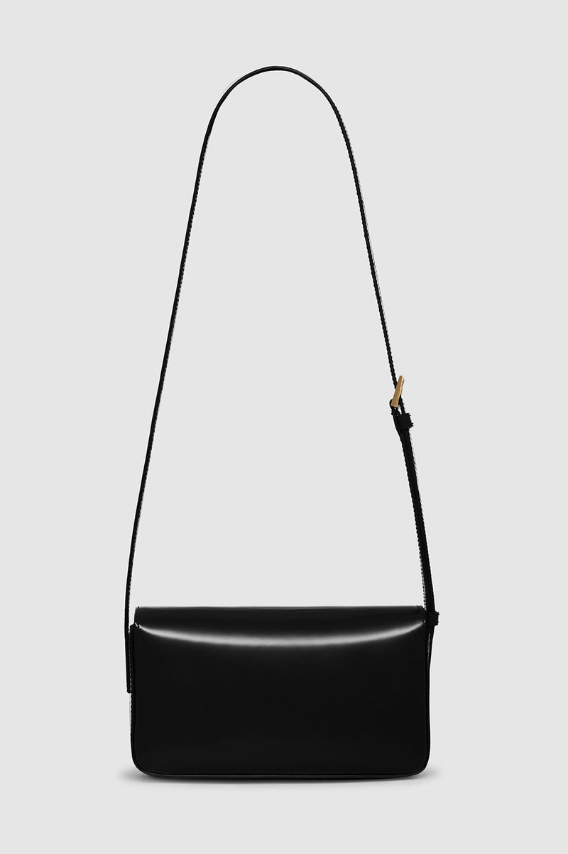 ANINE BING Elly Crossbody Bag - High-Shine Black outlook