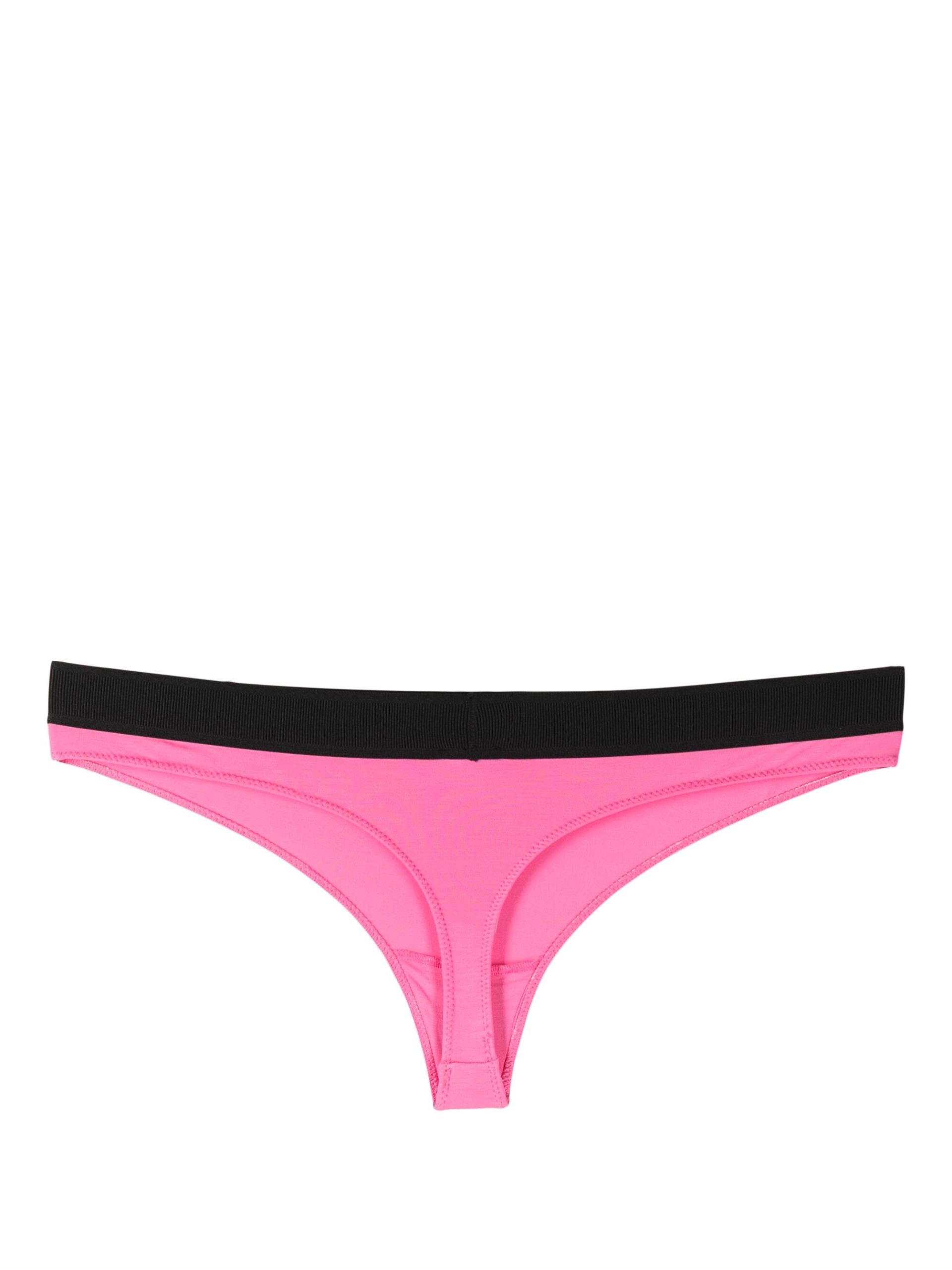 pink logo waistband modal thong - 2