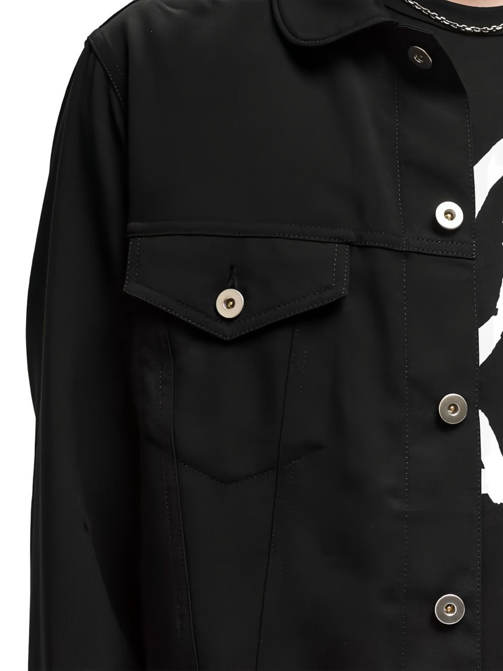 button-fastening collared jacket - 4