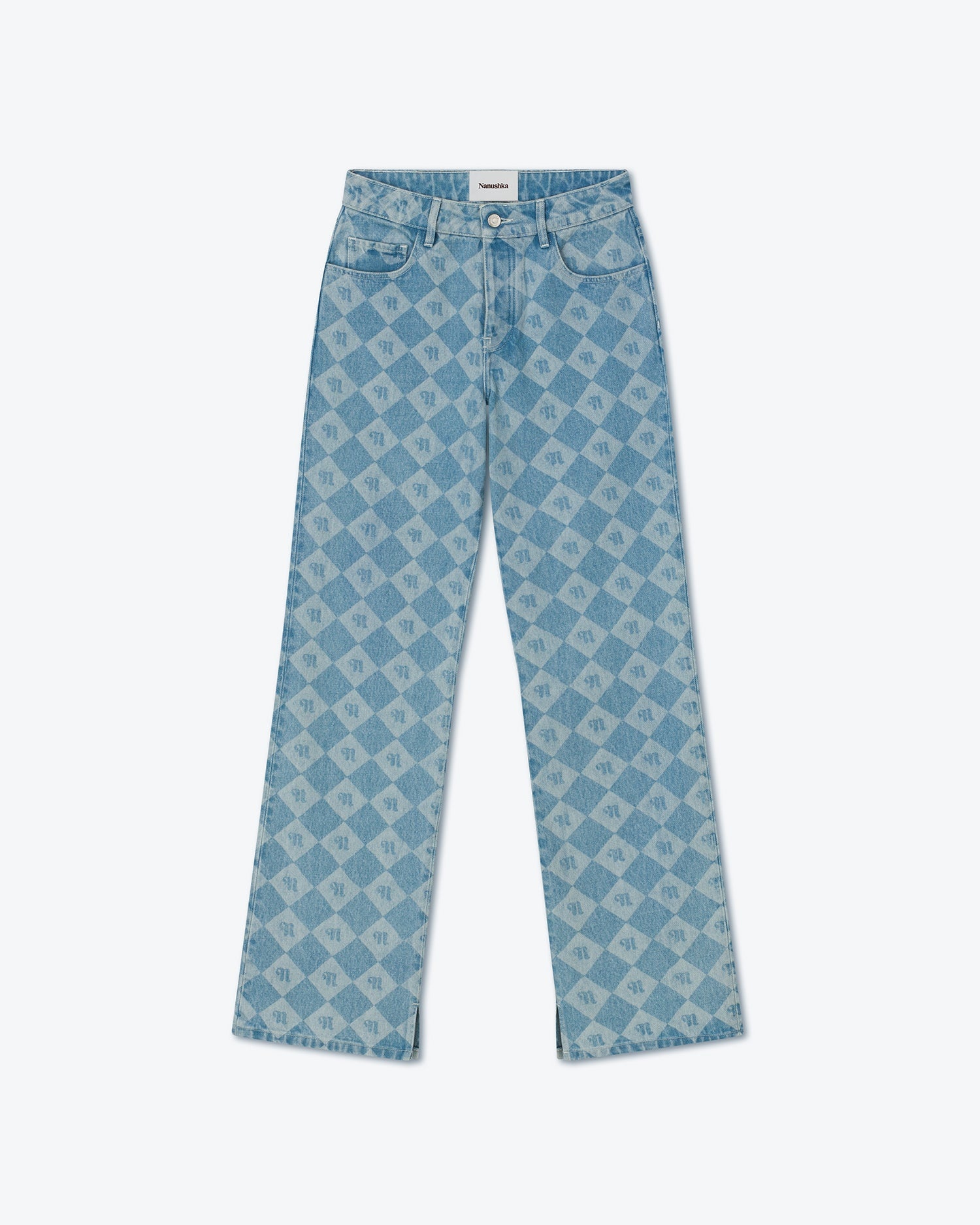 Blue Monogram Jeans - 1