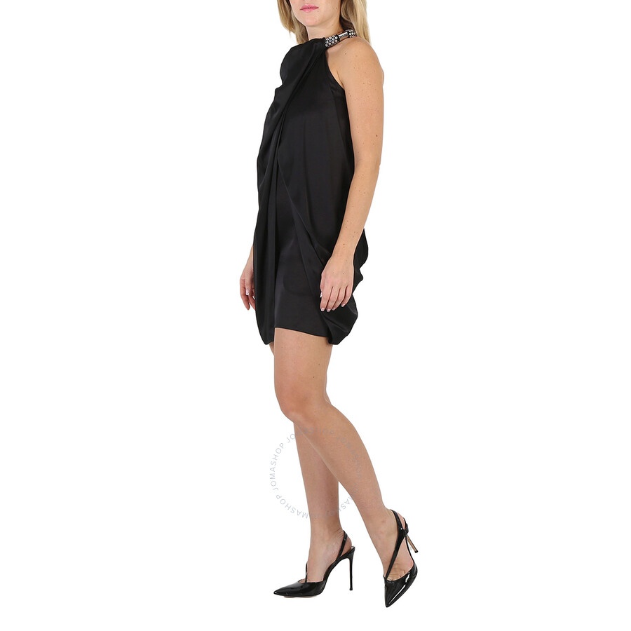 Stella Mccartney Black Crystal-Choker Detail Mini Dress - 5