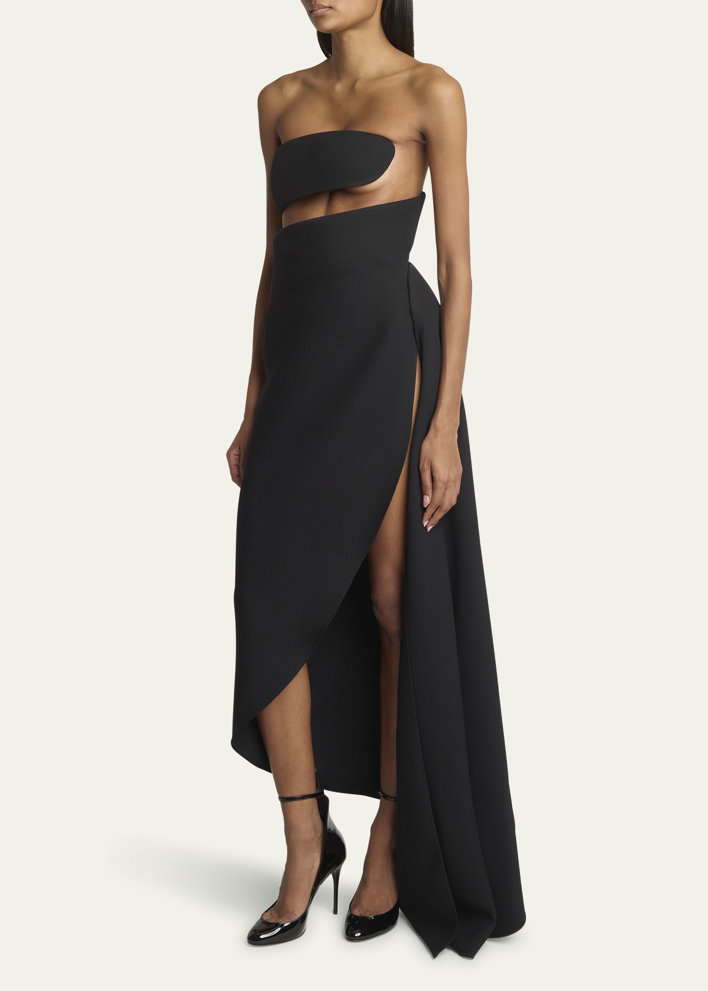 3D Spiral Strapless Dress - 4