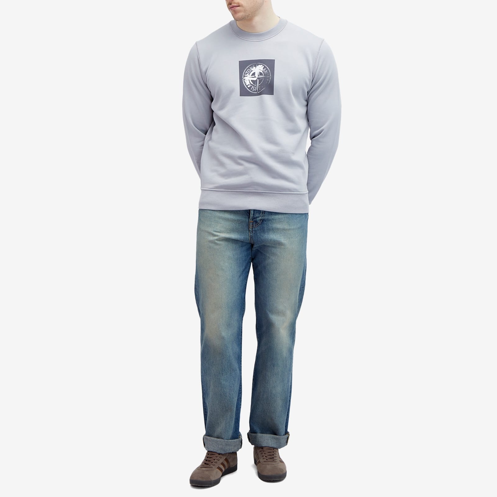 STONE ｜SWEATSHIRTS (66559 'INSTITUTIONAL ONE' PRI Stone Island 66559 'INSTITUTIONAL ONE' PRINT DUST GRAY