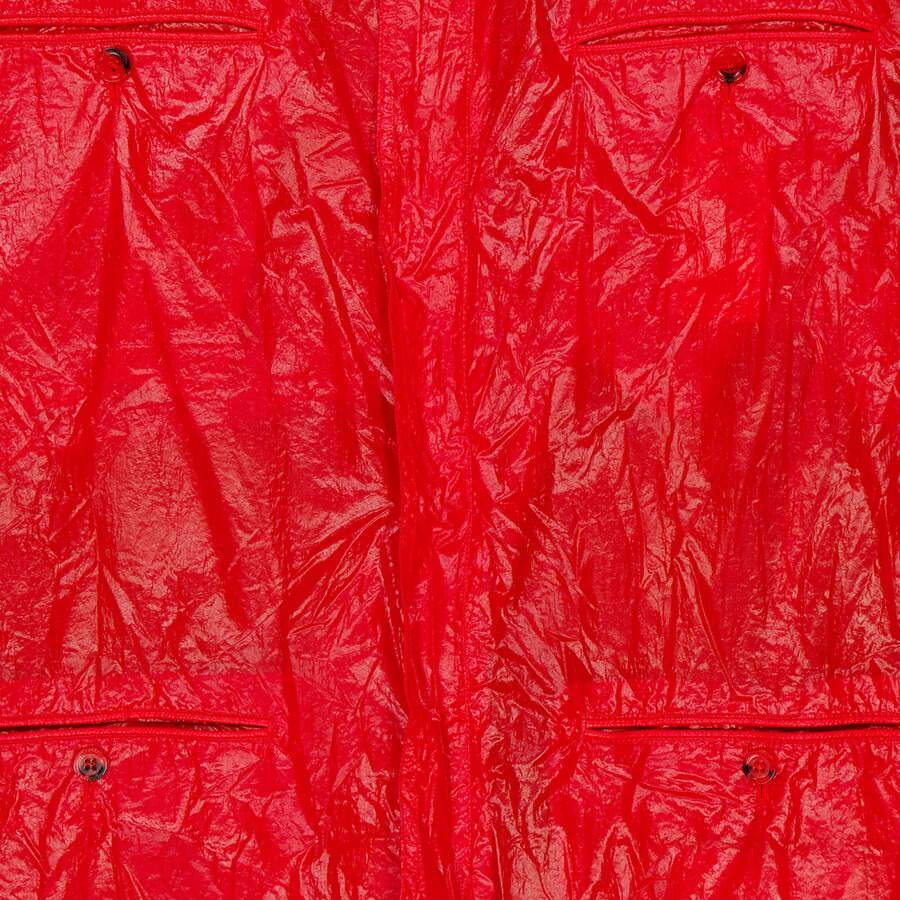 Ferragamo Red Taffeta Drawstring Hooded Jacket - 2