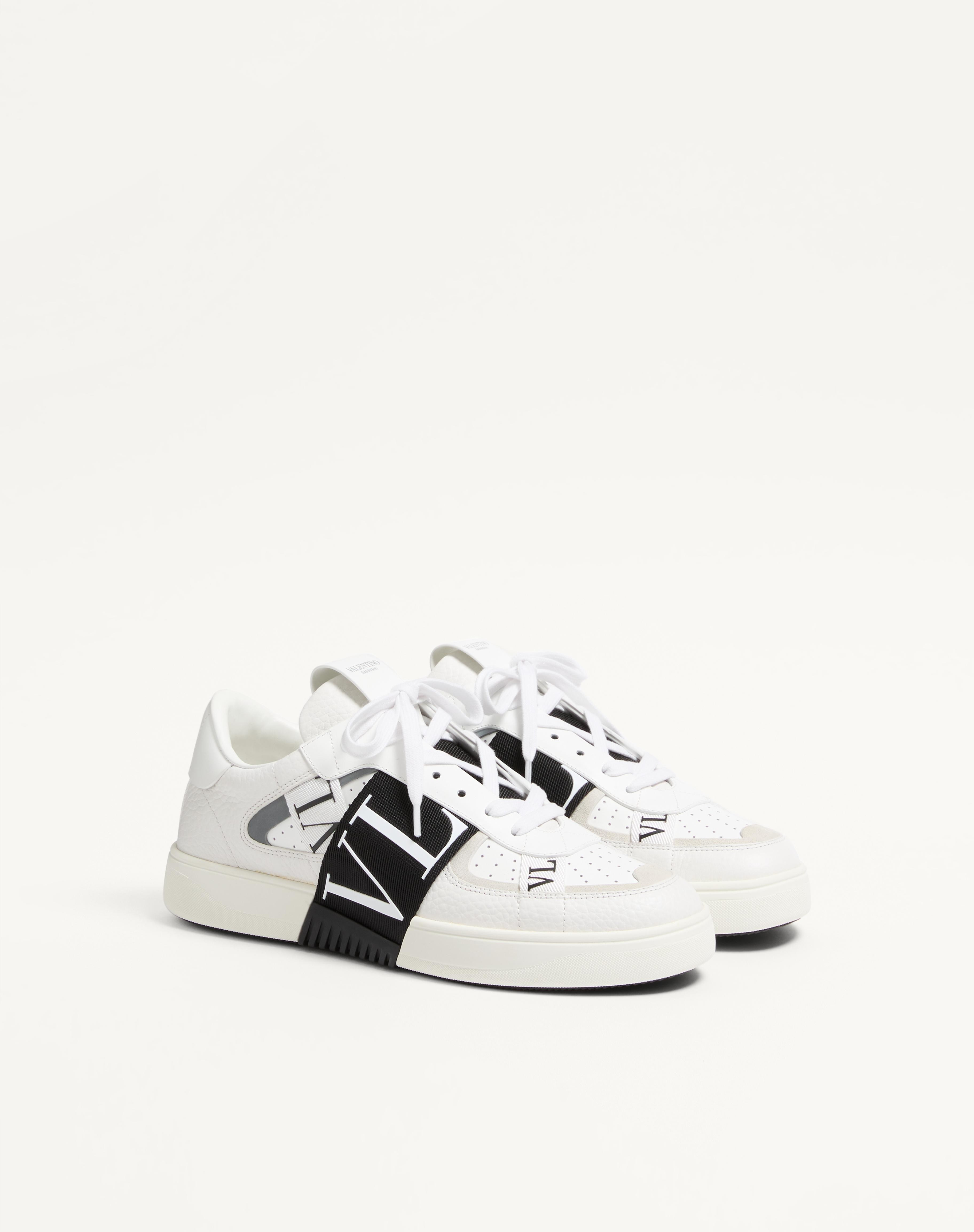 LOW-TOP CALFSKIN VL7N SNEAKER WITH BANDS - 3