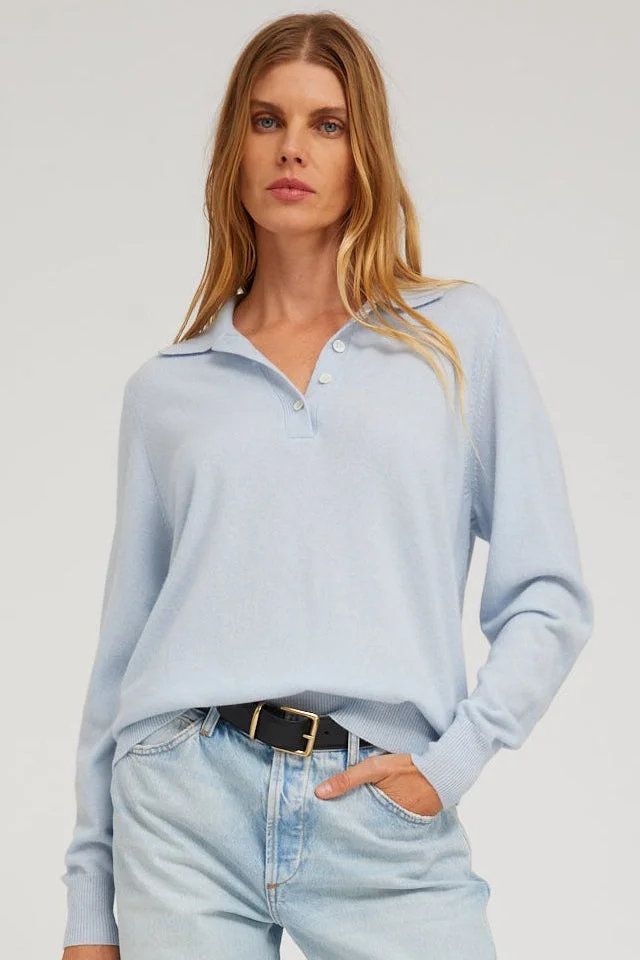 CASHMERE POLO SWEATER - 1