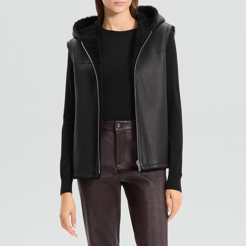Hooded Vest in Shearling 2