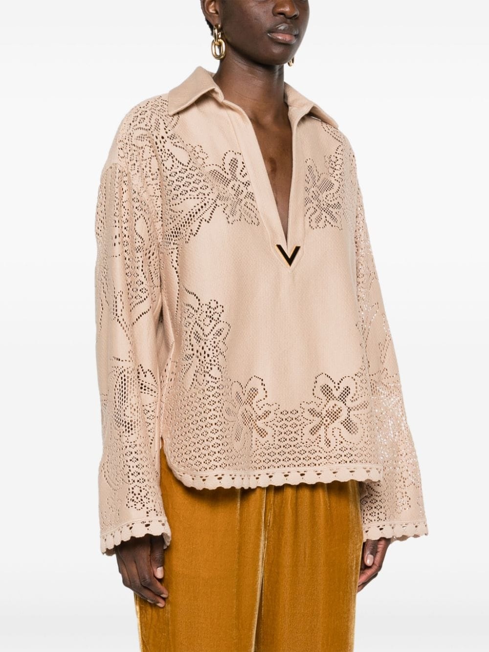 embellished lace blouse - 3