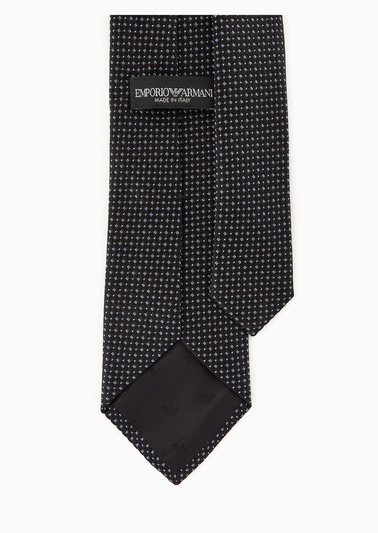 Pure silk tie with jacquard micro-motif - 3