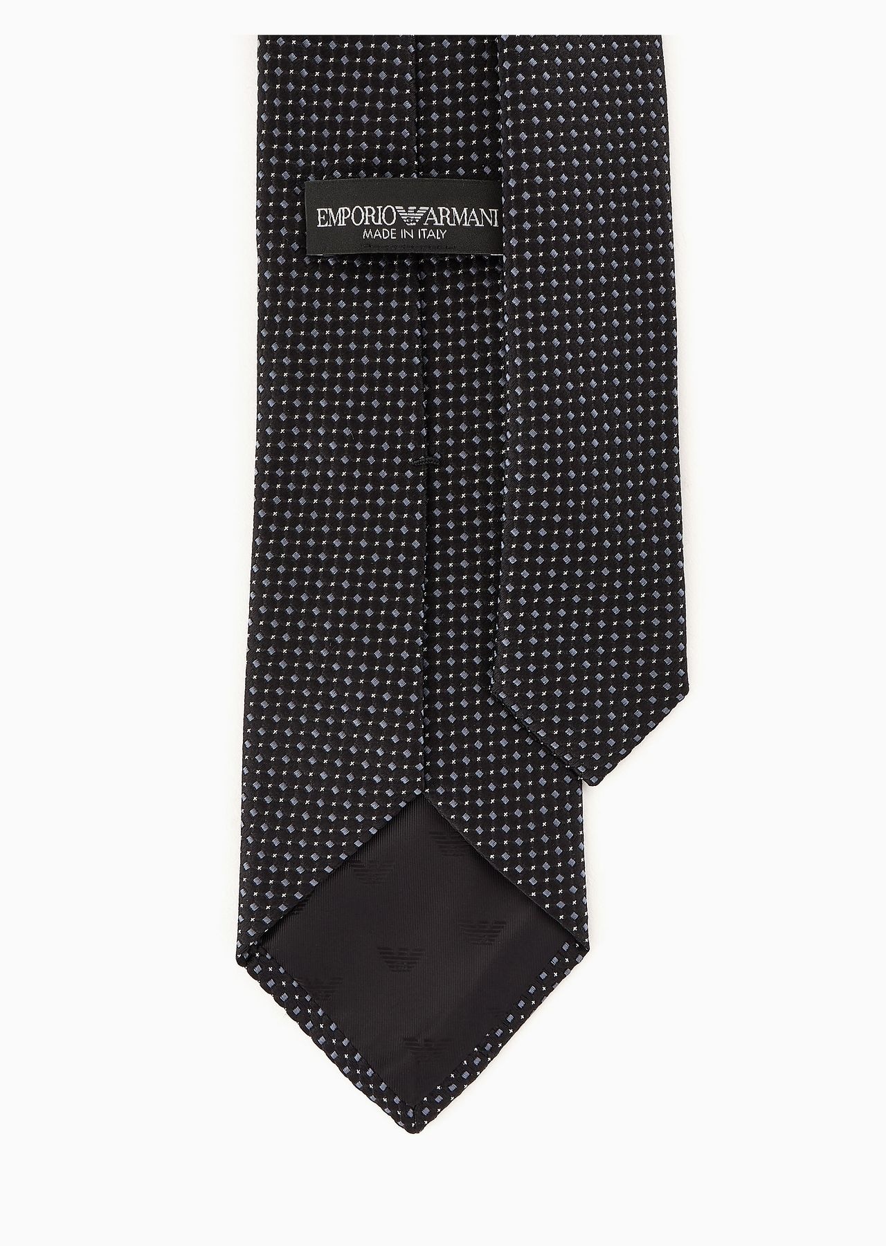 Pure silk tie with jacquard micro-motif - 2