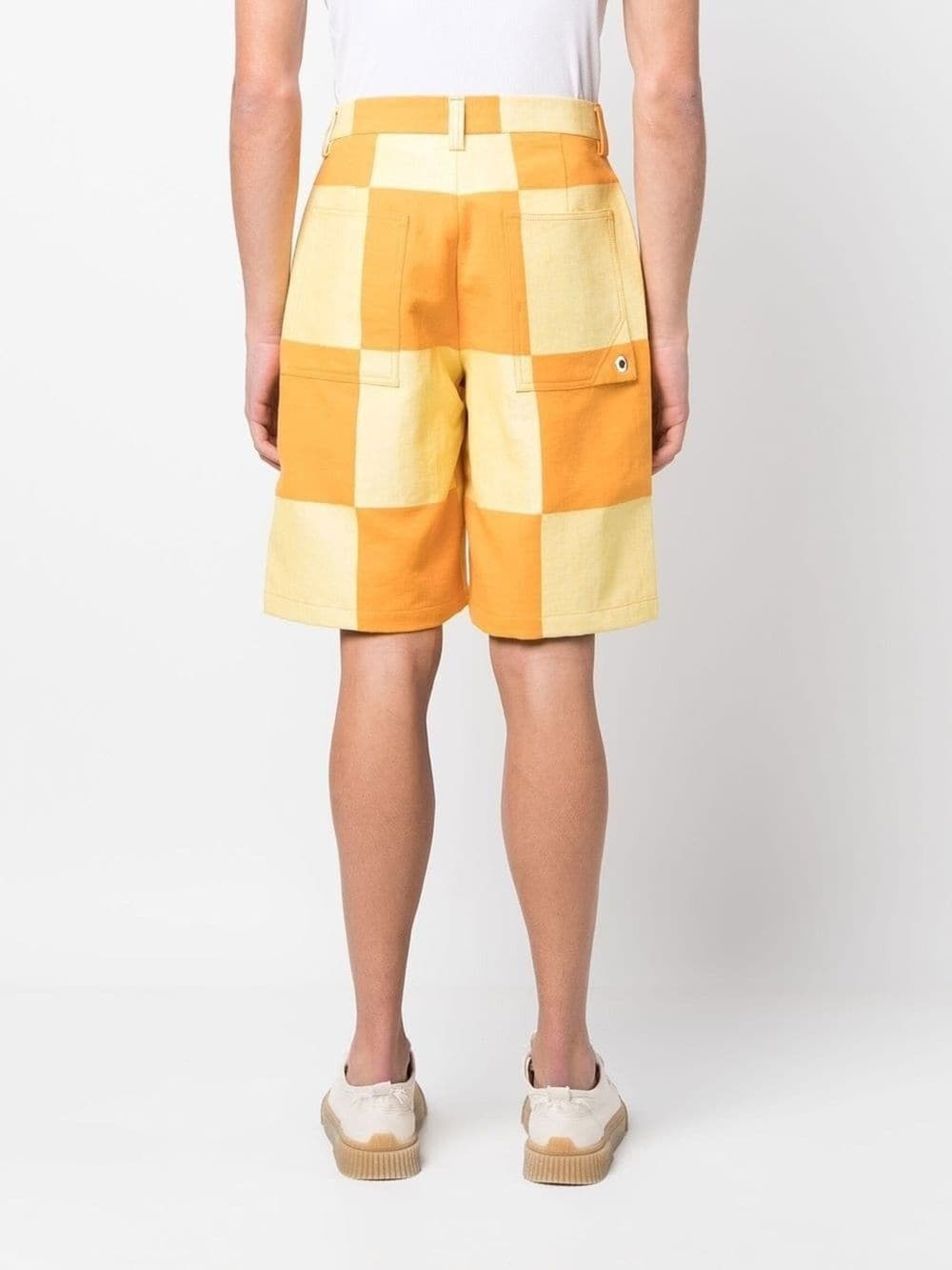 checkerboard-print knee-length shorts - 4